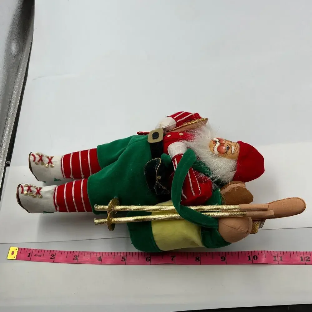 Annalee Mobilitee Sports Santa‎ Tennis Red Green Doll Figurine Christmas 12